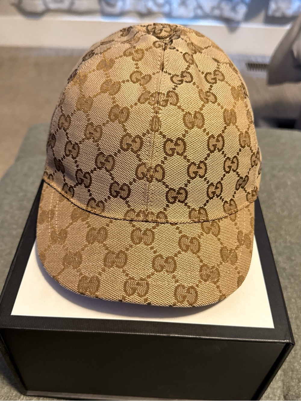 Gucci Tan GG Supreme Baseball Cap